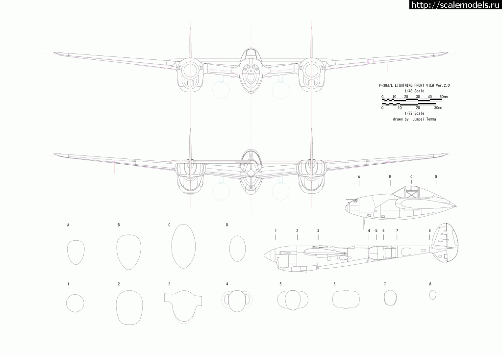 1537286049_p38front.gif : #1504933/ Lockheed P-38L Lightning 1/72 Hobby Boss  