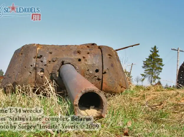 Останки Т-34 (комплекс Линия Сталина, Беларусь)